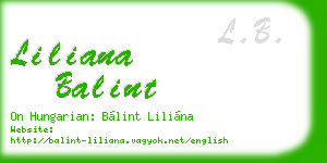 liliana balint business card